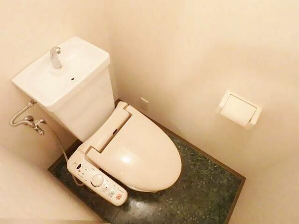 画像6:温水洗浄機能付きトイレ。