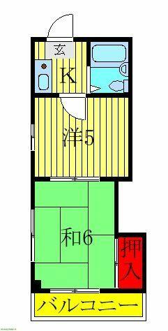 プレステージＩ 203｜千葉県千葉市若葉区みつわ台２丁目(賃貸アパート2K・2階・26.30㎡)の写真 その2