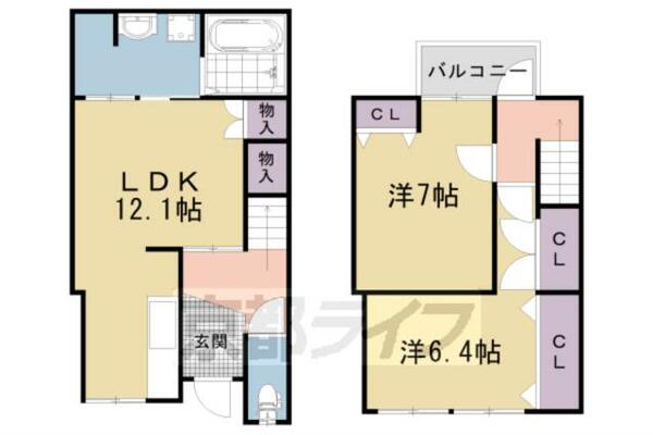 嵯峨甲塚町貸家 -｜京都府京都市右京区嵯峨甲塚町(賃貸一戸建2LDK・--・61.35㎡)の写真 その1