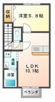 グランツＢ・Ｃ B203 ｜ 青森県八戸市大字長苗代字元木（賃貸アパート1LDK・2階・41.66㎡） その2