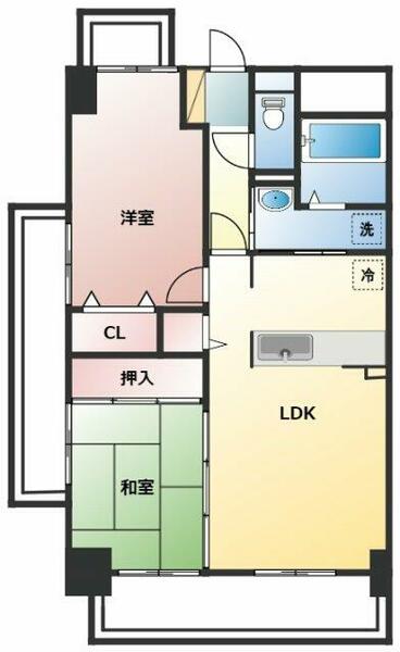 エスポワール辻Ⅲ 705｜香川県綾歌郡宇多津町浜六番丁(賃貸マンション2LDK・7階・62.17㎡)の写真 その2