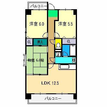 クレスト廿代 701｜高知県高知市廿代町(賃貸マンション3LDK・7階・68.11㎡)の写真 その2