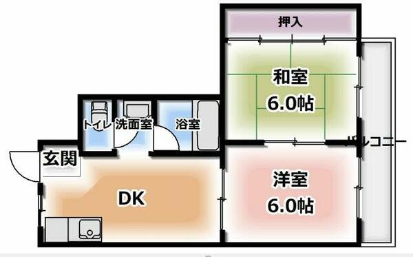 大阪府門真市本町(賃貸マンション2DK・2階・45.00㎡)の写真 その2