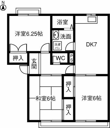 クレール北山Ａ103の間取り