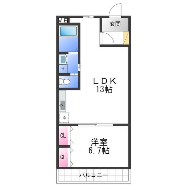 グランディール宮ノ池｜大阪府岸和田市小松里町(賃貸マンション1LDK・3階・44.41㎡)の写真 その2