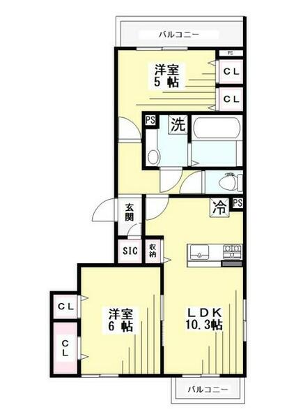 グランクール北町｜東京都練馬区北町５丁目(賃貸アパート2LDK・3階・53.00㎡)の写真 その2