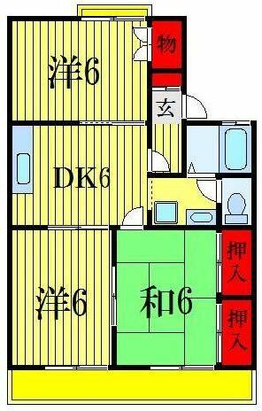 メイトＭＩＩ 103｜千葉県船橋市前貝塚町(賃貸アパート3DK・1階・53.60㎡)の写真 その2