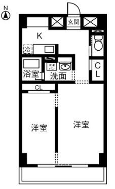 ｌｉｂｅｒａｌ 502｜愛知県春日井市鳥居松町５丁目(賃貸マンション2K・5階・51.30㎡)の写真 その2