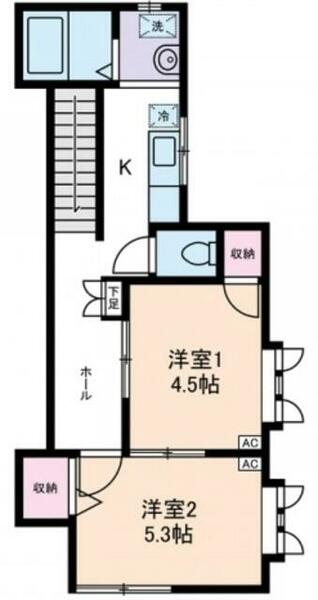 シーダハイム｜東京都大田区池上３丁目(賃貸アパート2K・2階・35.37㎡)の写真 その2