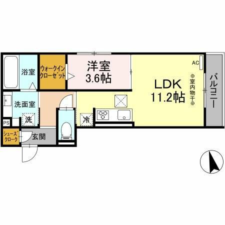 Ｄ－ＲＯＯＭ本荘ＥＡＳＴ 102｜岐阜県岐阜市本荘町(賃貸アパート1LDK・1階・40.24㎡)の写真 その2