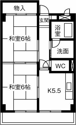 メゾンヤマサ 402｜愛知県稲沢市駅前３丁目(賃貸マンション2DK・4階・38.88㎡)の写真 その2