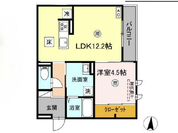 グランヒルＨＳ石垣 105｜大分県別府市石垣西５丁目(賃貸アパート1LDK・1階・43.66㎡)の写真 その2