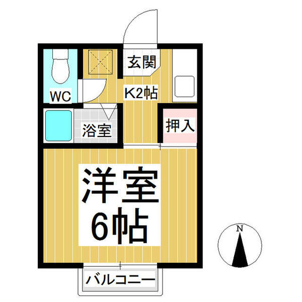 ハイツ６１｜長野県長野市大字若里(賃貸アパート1K・2階・18.00㎡)の写真 その2