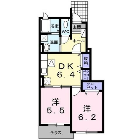 ソレアード２ 102｜大分県速見郡日出町大字豊岡(賃貸アパート2DK・1階・45.72㎡)の写真 その2