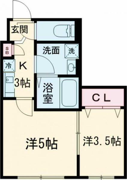 ＲＪカーサ桜新町 402｜東京都世田谷区弦巻４丁目(賃貸マンション2K・4階・25.74㎡)の写真 その2