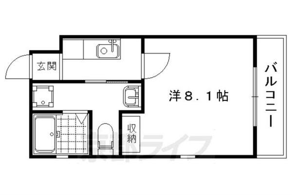 エスパシオ梅津 4-D｜京都府京都市右京区梅津南広町(賃貸マンション1K・4階・22.99㎡)の写真 その2