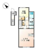 アップヒルズ田尻 201 ｜ 大分県大分市大字田尻（賃貸アパート1LDK・2階・42.97㎡） その2