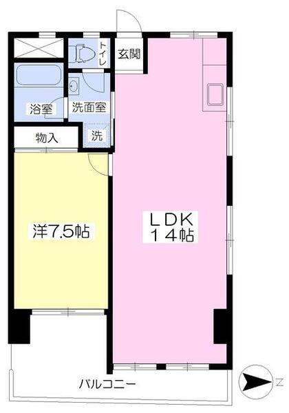 河上ビル 405｜愛媛県松山市山越４丁目(賃貸マンション1LDK・4階・50.17㎡)の写真 その2