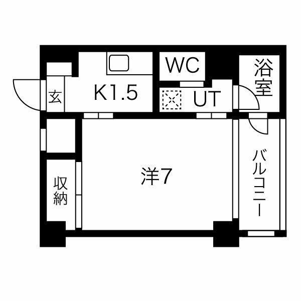 クレイタスパークＩＩ 203｜愛知県名古屋市北区東長田町３丁目(賃貸マンション1K・2階・25.00㎡)の写真 その2