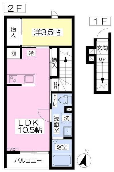 トランハイム北町 2E7｜東京都練馬区北町８丁目(賃貸アパート1LDK・2階・36.43㎡)の写真 その2