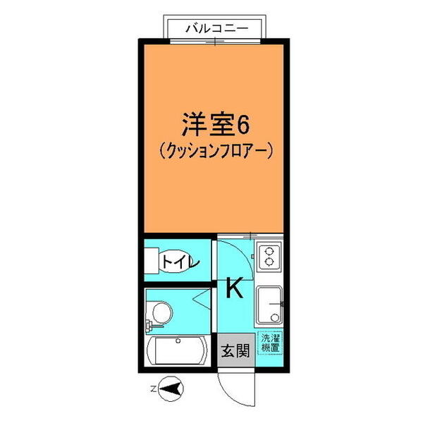 スプリングコート 205｜神奈川県平塚市中原下宿(賃貸アパート1K・2階・17.39㎡)の写真 その2