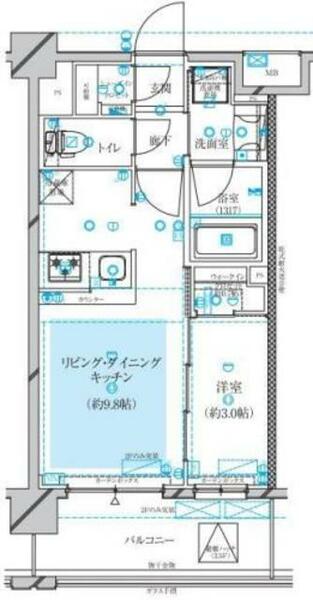 コージーコート蕨｜埼玉県蕨市中央３丁目(賃貸マンション1LDK・4階・33.39㎡)の写真 その2