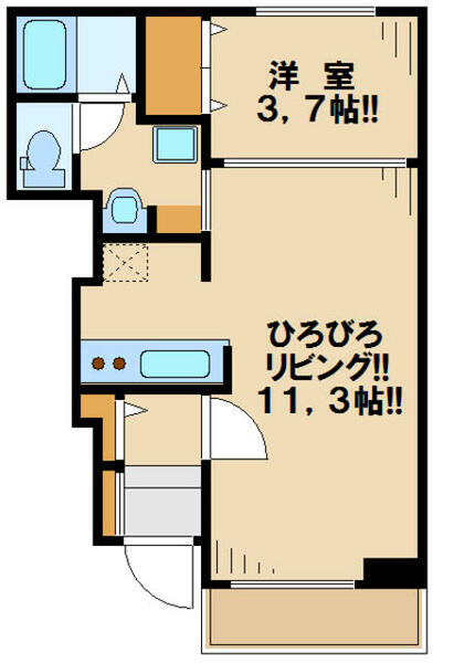 神奈川県厚木市戸室１丁目(賃貸アパート1LDK・1階・37.13㎡)の写真 その2