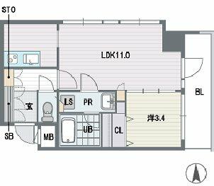 リフェスタ渡辺通 206｜福岡県福岡市中央区春吉１丁目(賃貸マンション1LDK・2階・36.31㎡)の写真 その2