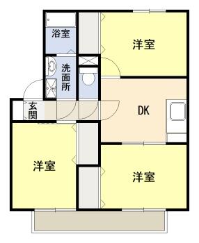 プリムローズⅡ 105｜熊本県八代市横手新町(賃貸アパート3DK・1階・55.55㎡)の写真 その2