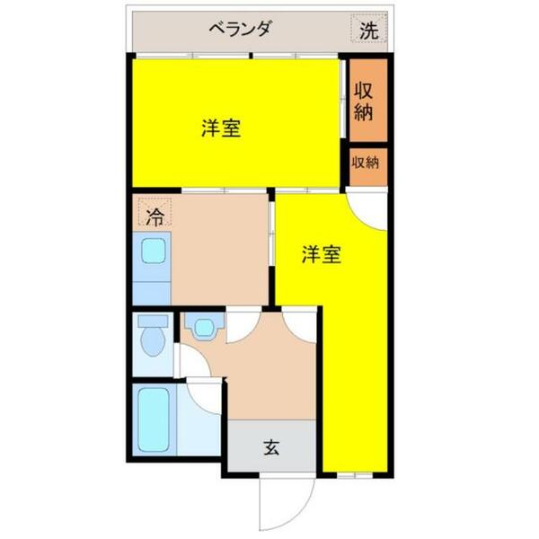 ダイアナマンション 303｜熊本県山鹿市宗方通(賃貸マンション2K・3階・38.00㎡)の写真 その2