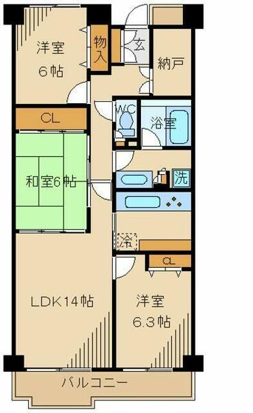 Ｔ’ｓ　ｇａｒｄｅｎ府中｜東京都府中市天神町１丁目(賃貸マンション3SLDK・7階・83.51㎡)の写真 その2