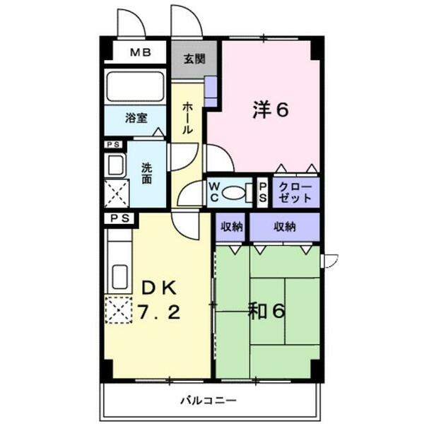 パレ・マーヴェラス｜神奈川県相模原市南区上鶴間本町５丁目(賃貸マンション2DK・3階・51.20㎡)の写真 その2