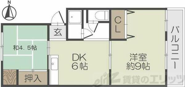 マンション和光｜大阪府高槻市富田町１丁目(賃貸マンション2DK・4階・41.00㎡)の写真 その2