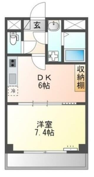 コスモシティ｜東京都調布市緑ケ丘２丁目(賃貸マンション1DK・2階・29.75㎡)の写真 その2