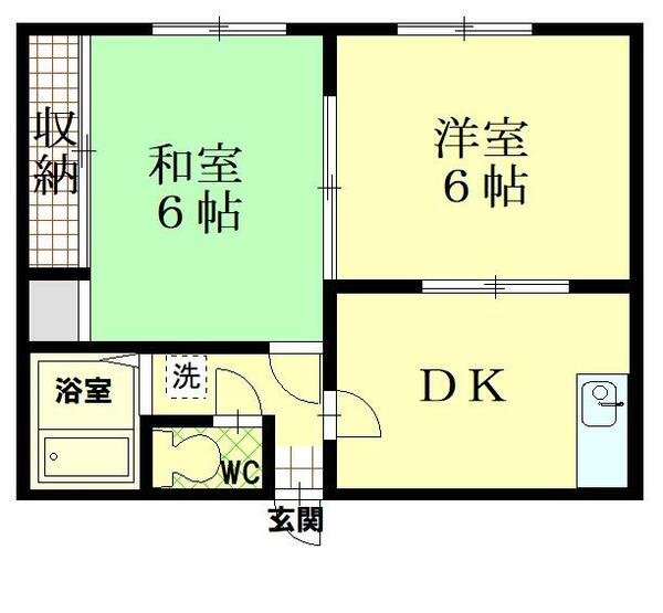 ルナハイツⅡ 102｜東京都板橋区赤塚６丁目(賃貸アパート2DK・1階・38.00㎡)の写真 その2