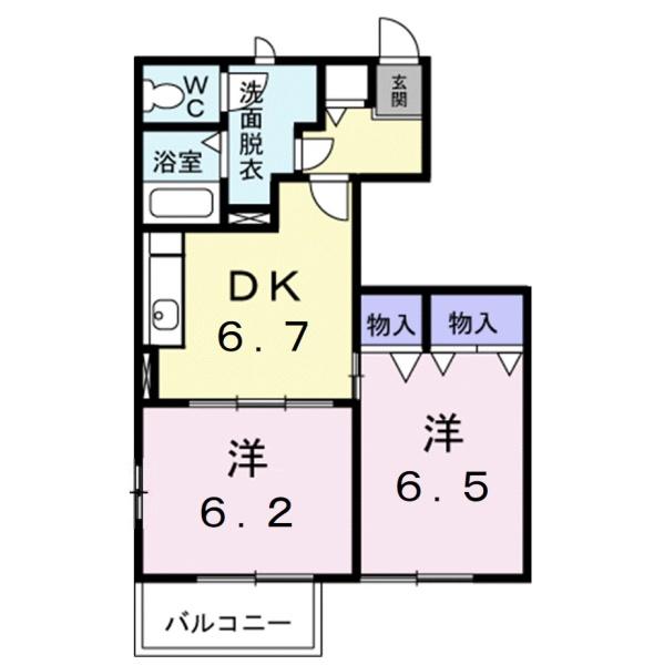鳥取県米子市車尾４丁目(賃貸アパート2DK・1階・46.92㎡)の写真 その2