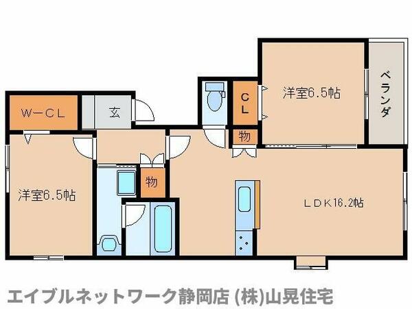 静岡県静岡市葵区二番町(賃貸マンション2LDK・5階・66.69㎡)の写真 その2