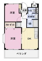 リンピアさくら 306 ｜ 三重県四日市市松寺２丁目（賃貸マンション2DK・3階・39.38㎡） その2