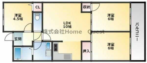 ラビスタ志紀 408｜大阪府八尾市東老原２丁目(賃貸マンション3LDK・4階・61.00㎡)の写真 その2