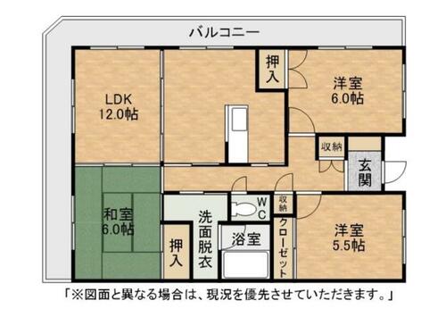 福岡県北九州市小倉北区中井４丁目（マンション）の賃貸物件の間取り