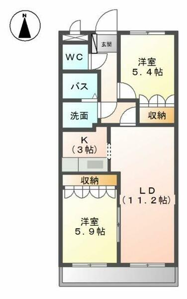 ボヌールＡＫＩ｜愛知県名古屋市緑区武路町(賃貸アパート2LDK・1階・58.32㎡)の写真 その2