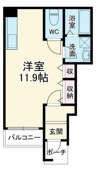 神奈川県秦野市渋沢１丁目(賃貸アパート1R・1階・32.97㎡)の写真 その2