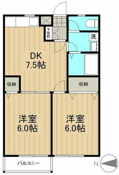 ファーストホーム 0202｜神奈川県川崎市麻生区千代ケ丘９丁目(賃貸アパート2DK・2階・44.72㎡)の写真 その2