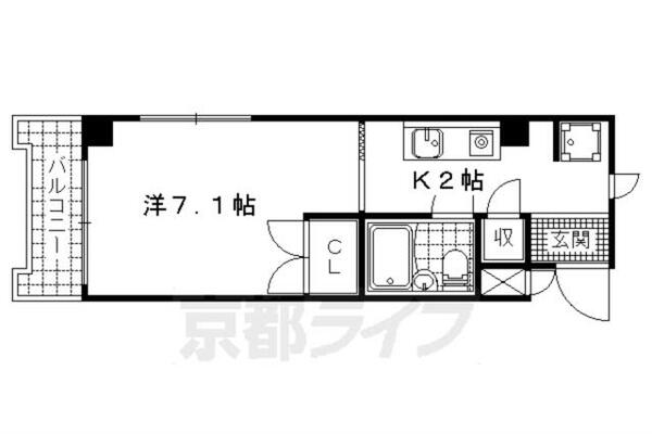 プルーリオン竹鼻 308｜京都府京都市山科区竹鼻西ノ口町(賃貸マンション1K・3階・20.07㎡)の写真 その2