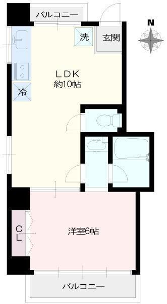 日米ビル｜東京都板橋区氷川町(賃貸マンション1LDK・4階・33.00㎡)の写真 その2