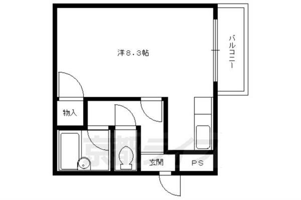 ナイス市原２４ 206｜京都府京都市左京区静市市原町(賃貸マンション1K・2階・22.00㎡)の写真 その2