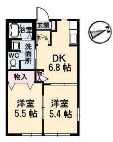サウスプラム 101｜愛媛県松山市南梅本町(賃貸アパート2DK・1階・40.30㎡)の写真 その2