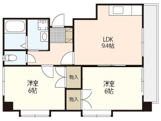 第２アワノビル｜広島県広島市西区草津東２丁目(賃貸マンション2LDK・2階・51.13㎡)の写真 その2