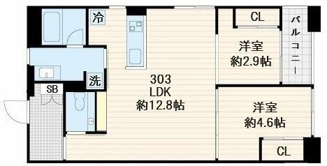 Ｆｕｌｌｅａ世田谷Ⅲ 303｜東京都世田谷区世田谷１丁目(賃貸マンション2LDK・3階・54.32㎡)の写真 その2