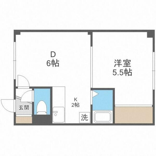 プロムナード１７｜北海道札幌市白石区南郷通１７丁目南(賃貸マンション1LDK・4階・30.00㎡)の写真 その2